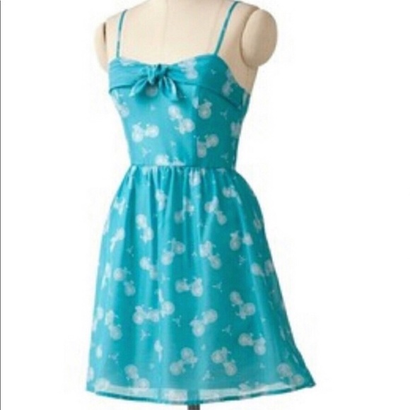LC Lauren Conrad Dresses & Skirts - Lauren Conrad teal bicycle print sundress -636